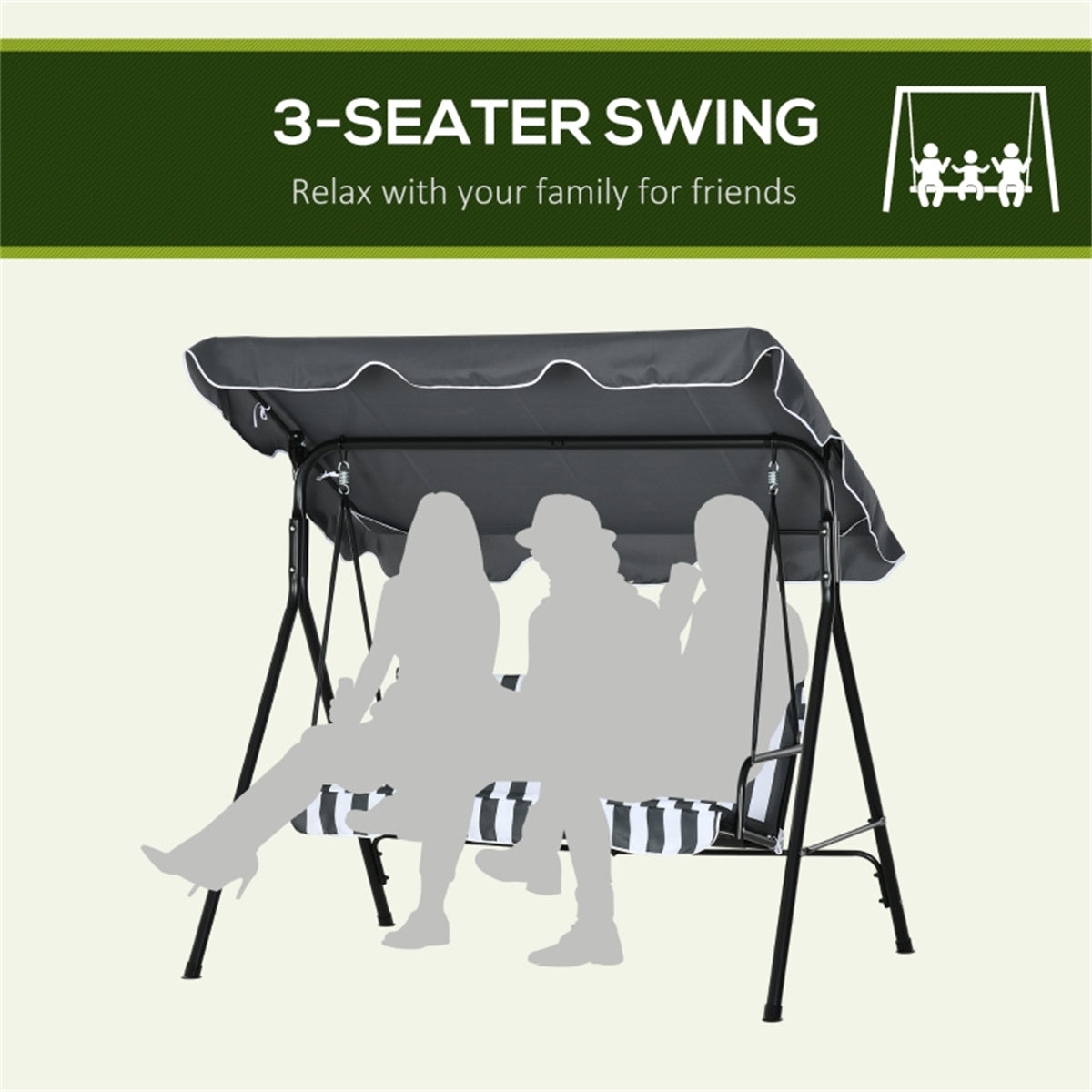 Swing Chair-Grey Stripe