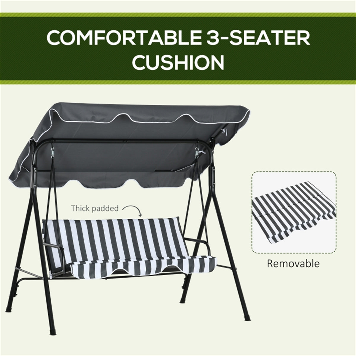 Swing Chair-Grey Stripe