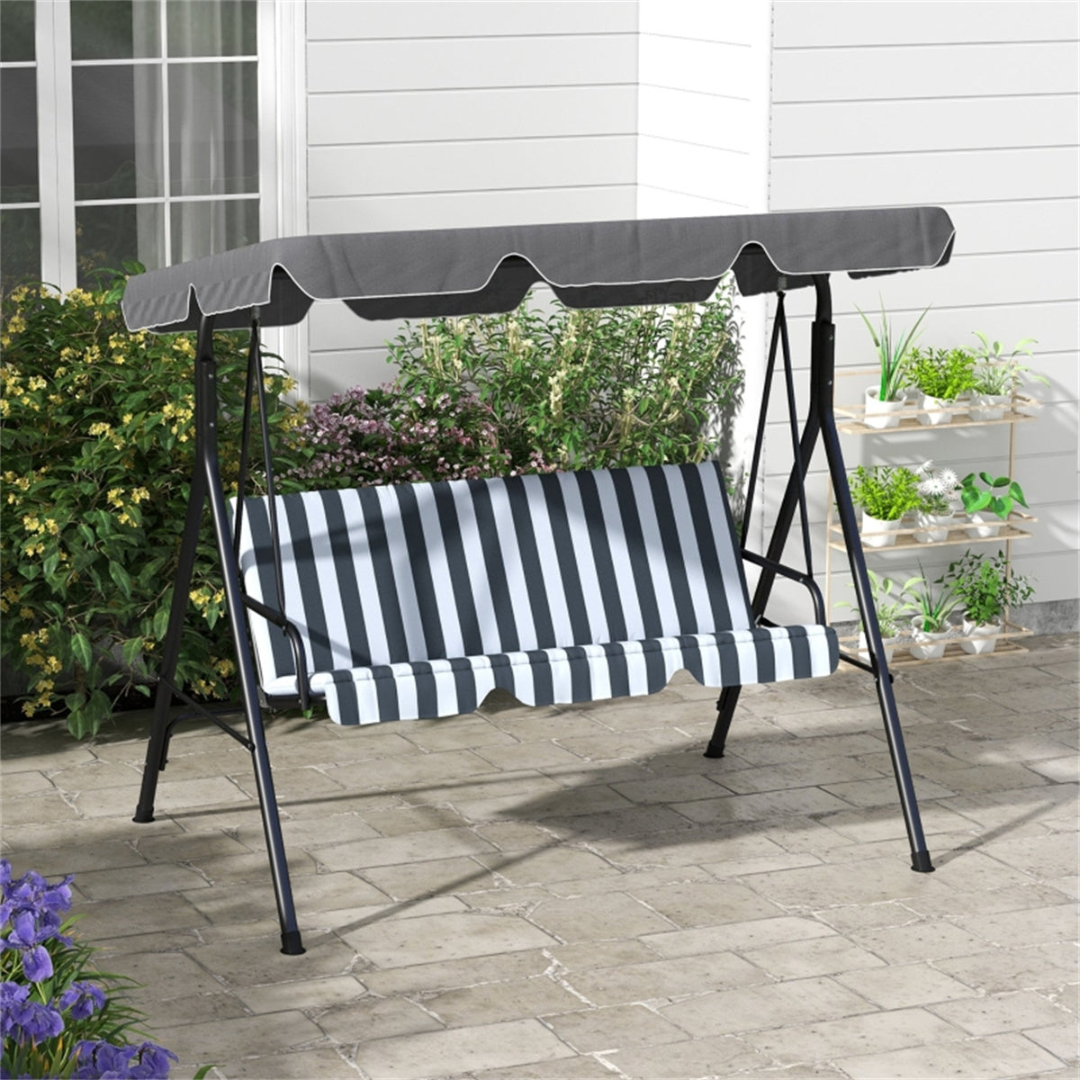 Swing Chair-Grey Stripe