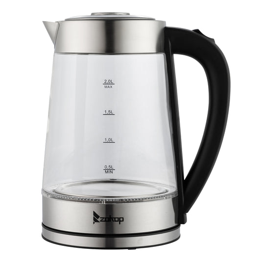 ZOKOP HD-250 220V 2000W 2L Blue Glass Electric Kettle