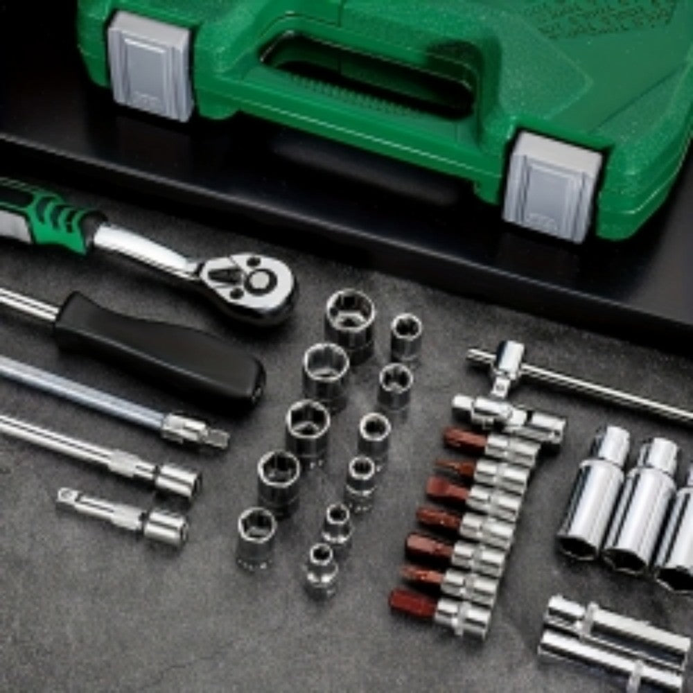 46PCS 1/4" Ratchet Wrench Combination Socket Tool Set Kit Auto Car Repair Tools