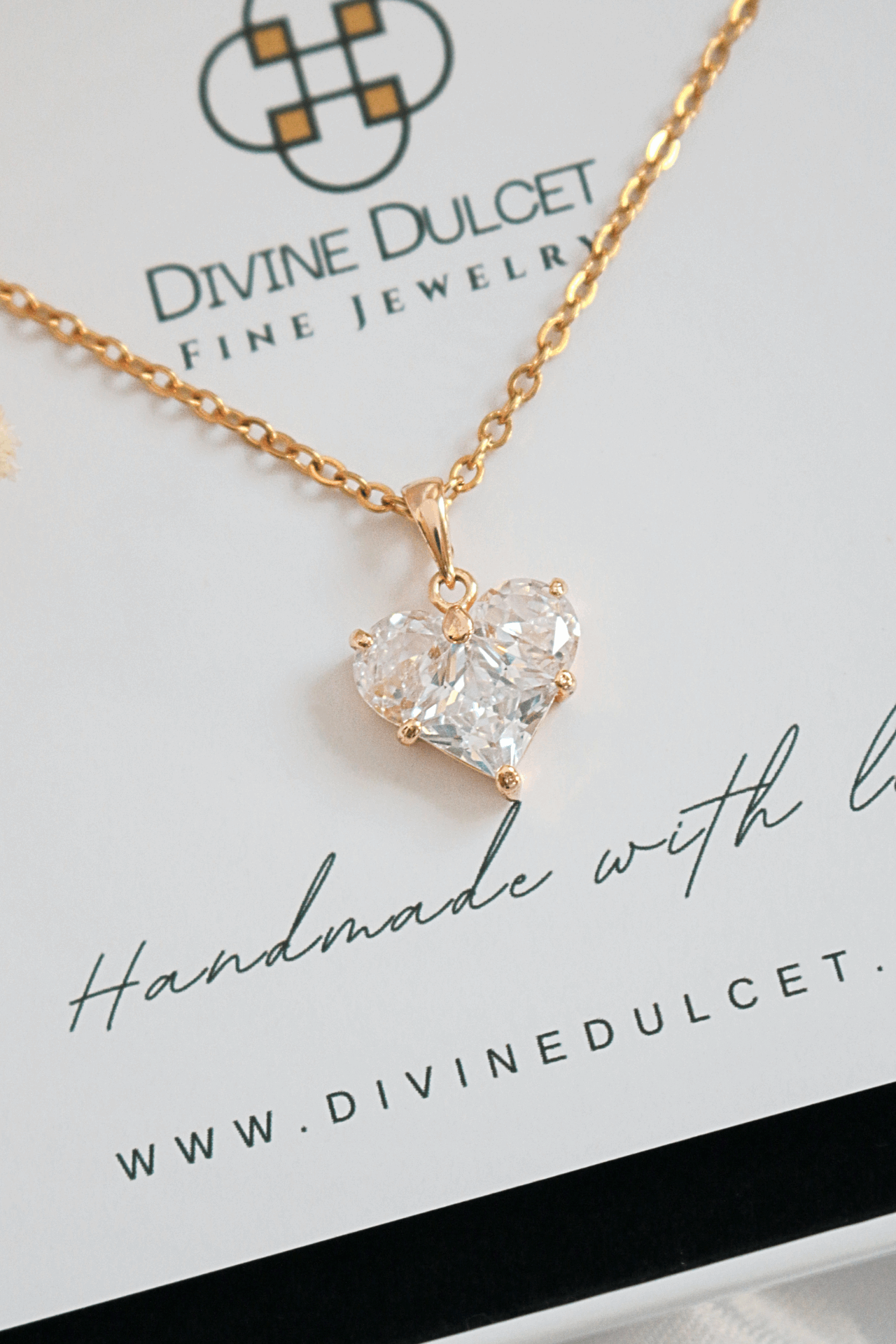 "In Love" | 24K CZ Heart Pendant Necklace