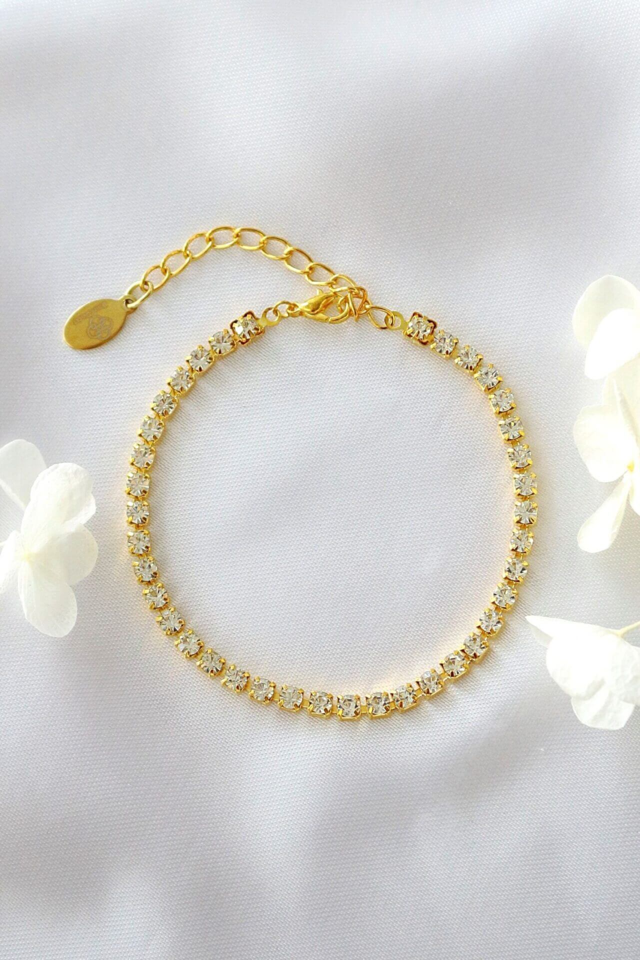 18K CZ Link Bracelet