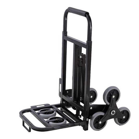 Three-Wheel Foldable Trolley Cart with stair climbing and support wheels