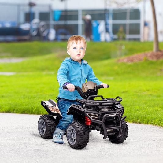 6V Kids Electric Ride on Car Toddlers Quad Bike ATV Toy With Music for 18-36 months Black