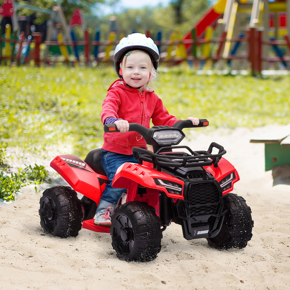 6V Kids Electric Ride on Car Toddlers Quad Bike ATV Toy With Music for 18-36 months Red
