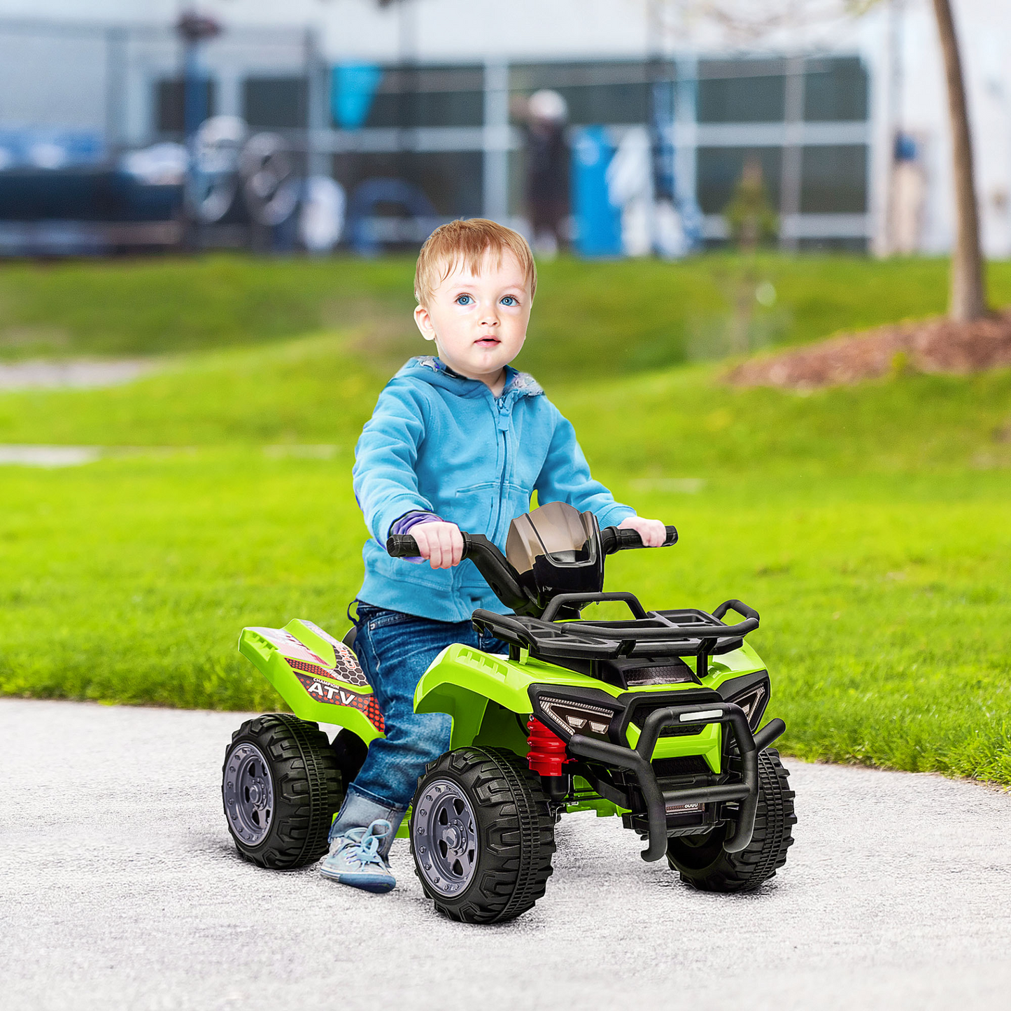 6V Kids Electric Ride on Car Toddlers Quad Bike ATV Toy With Music for 18-36 months Green