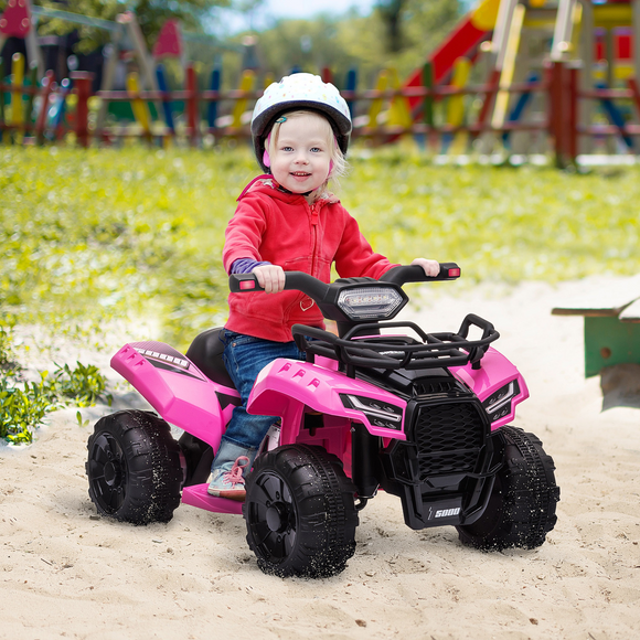 6V Kids Electric Ride on Car Toddlers Quad Bike ATV Toy With Music for 18-36 months Pink