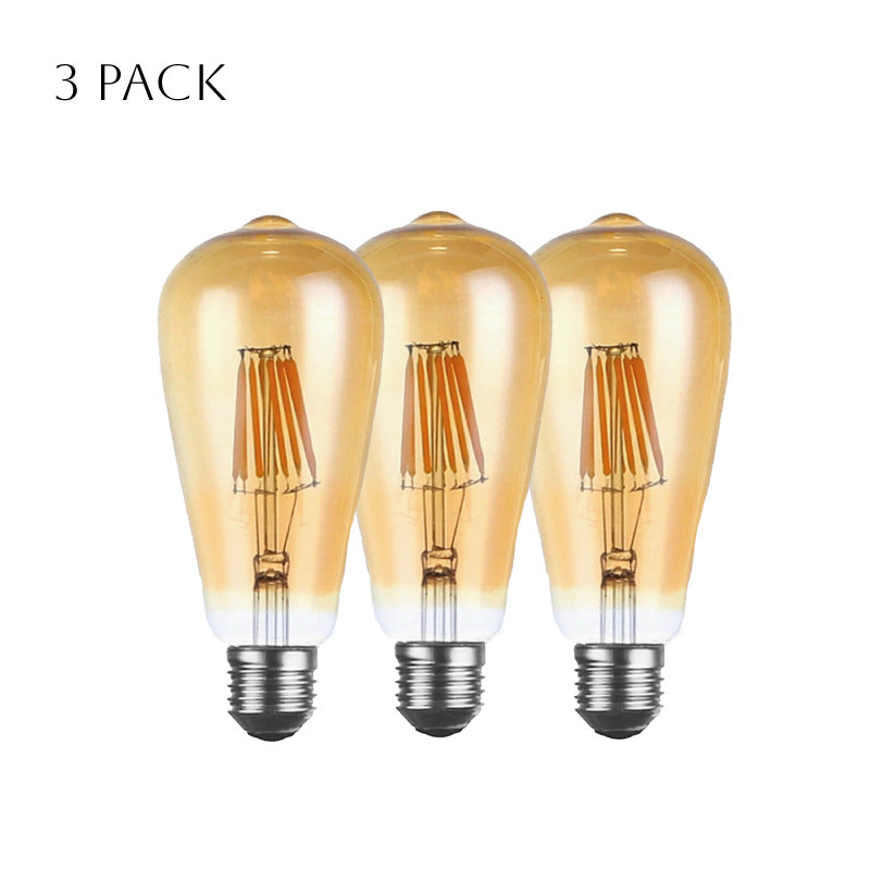 ST64 E27 Screw 6W Dimmable Vintage LED Retro Classic Filament Bulbs