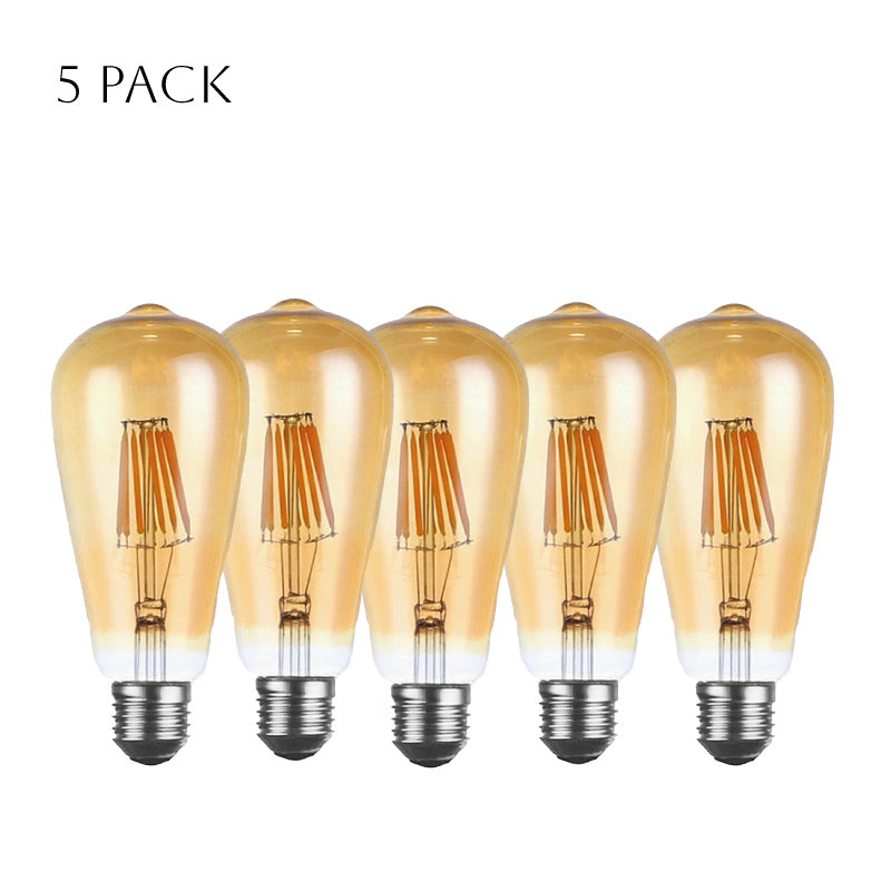 ST64 E27 Screw 6W Dimmable Vintage LED Retro Classic Filament Bulbs