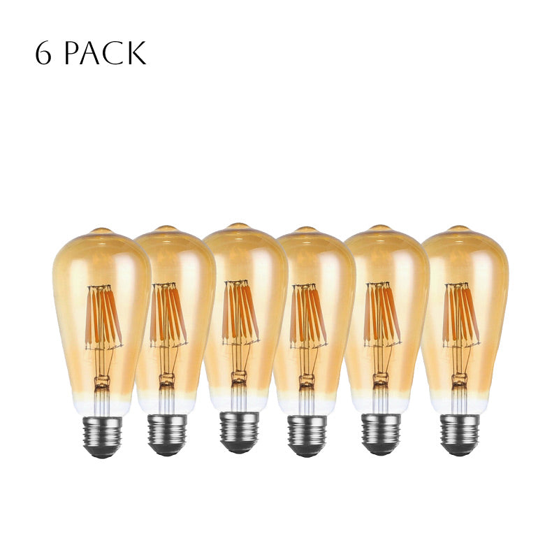 ST64 E27 Screw 6W Dimmable Vintage LED Retro Classic Filament Bulbs