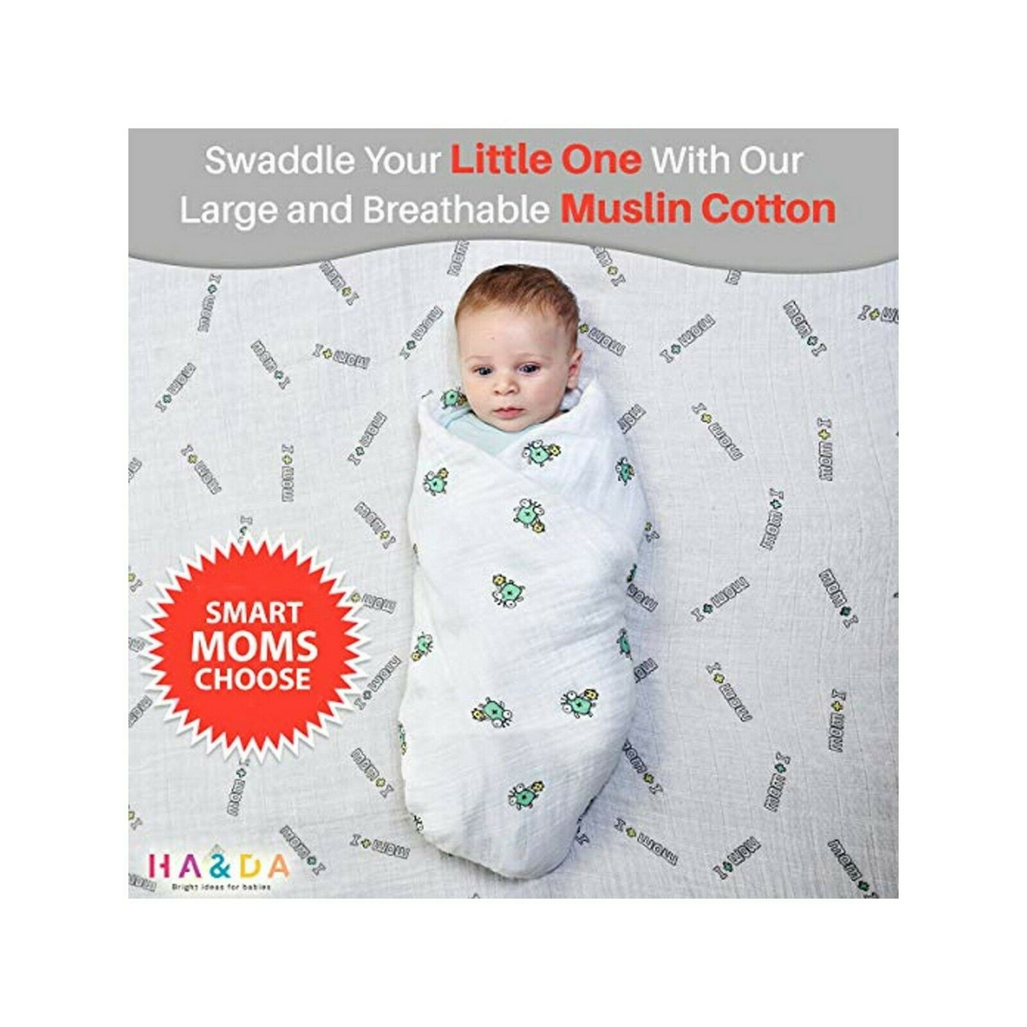 2 Pack Premium Muslin Extra Soft Swaddle Baby Blankets