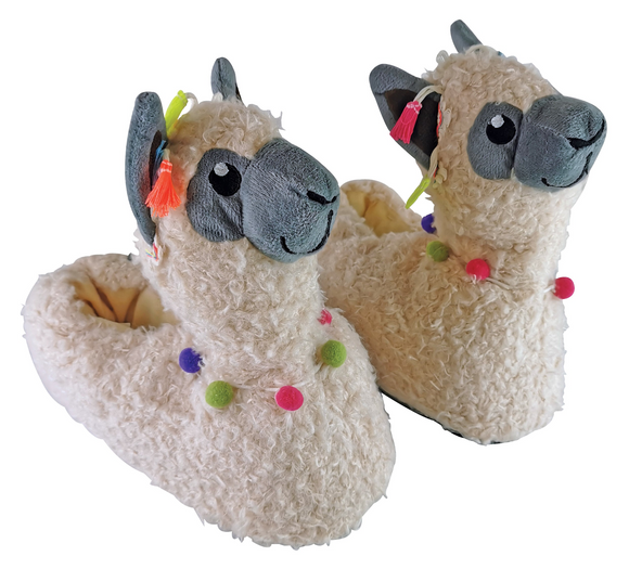 Ladies Llama Warm Novelty 3D House Slippers