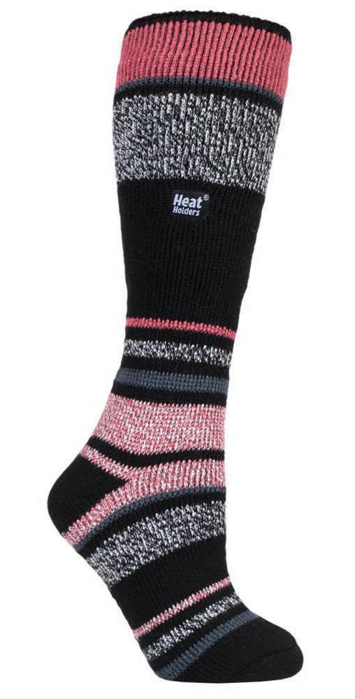 Womens Long Knee High Striped Ski Socks