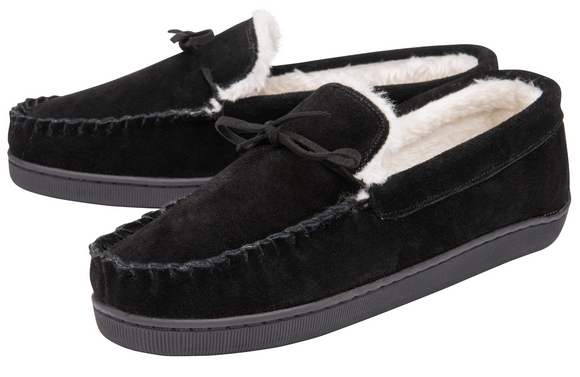 Mens Joshua Shaun Leather Moccasin Slippers