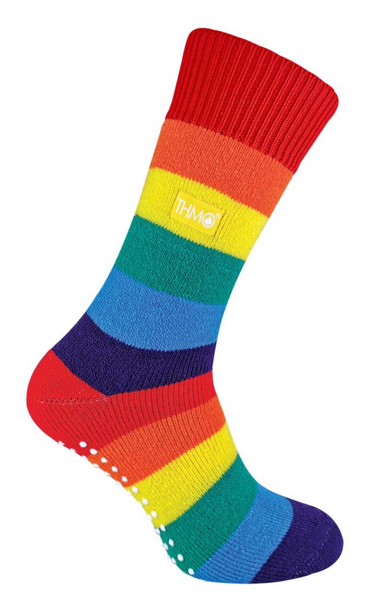 Mens Rainbow Thermal Slipper Socks