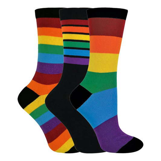 3 Pairs Kids Striped Rainbow Socks