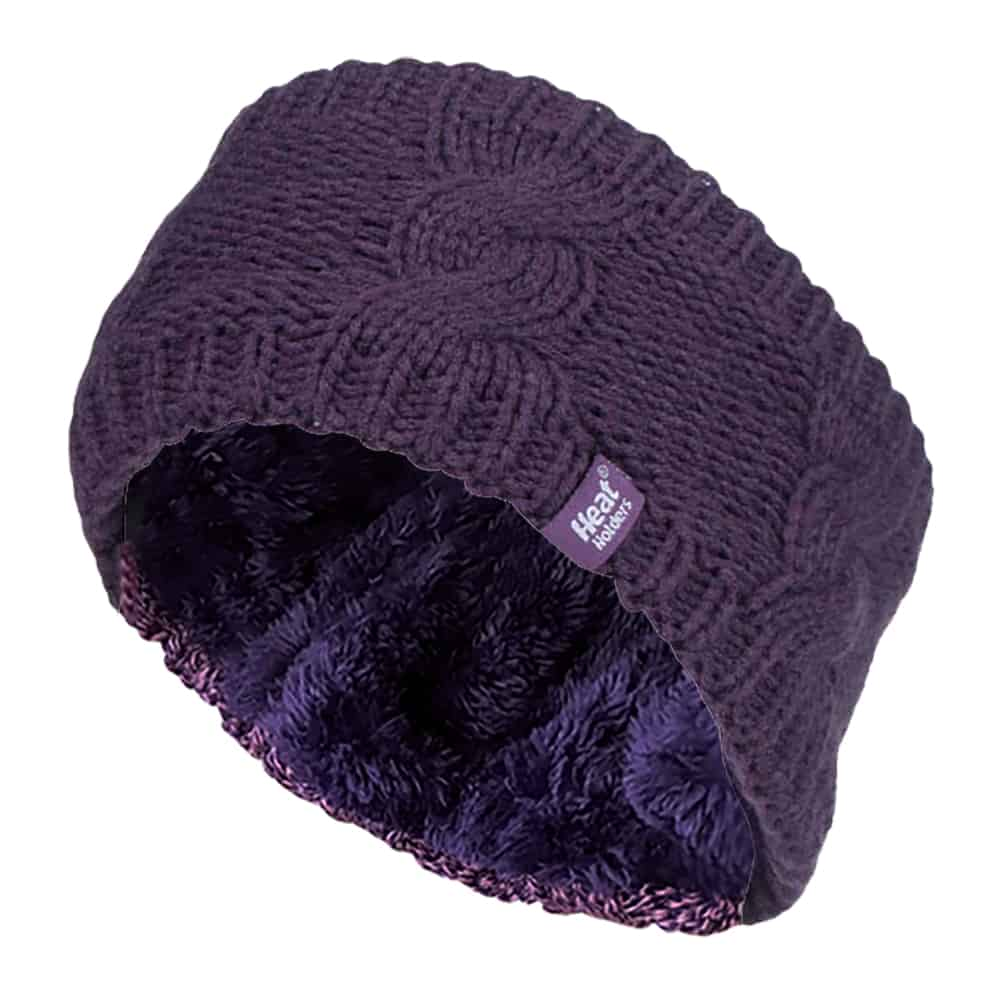 Ladies Cable Knit Fleece Lined Thermal Headband