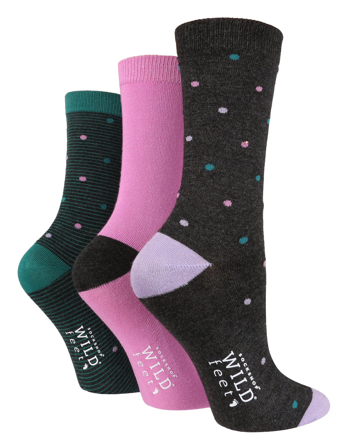 3 Pairs Ladies Bamboo Socks | Patterned