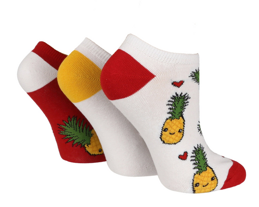 3 Pairs Ladies Trainer Socks | Animals