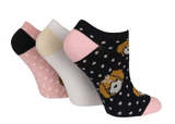 3 Pairs Ladies Trainer Socks | Animals