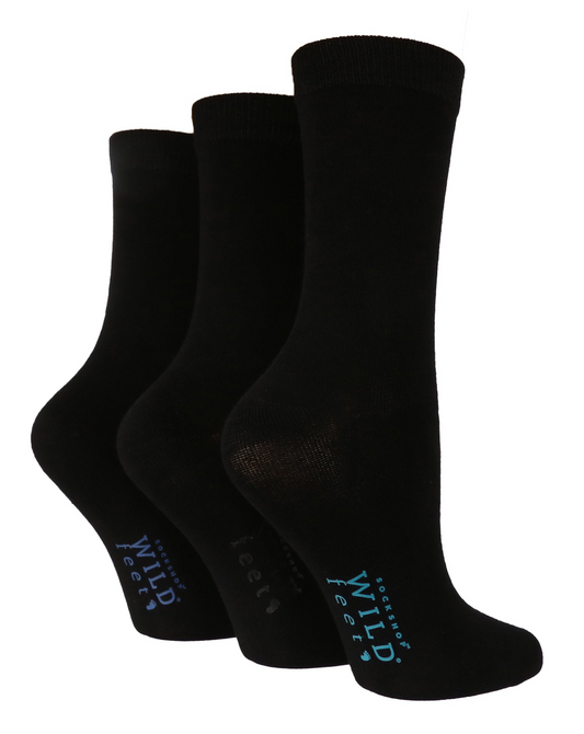 3 Pairs Ladies Bamboo Socks | Plain