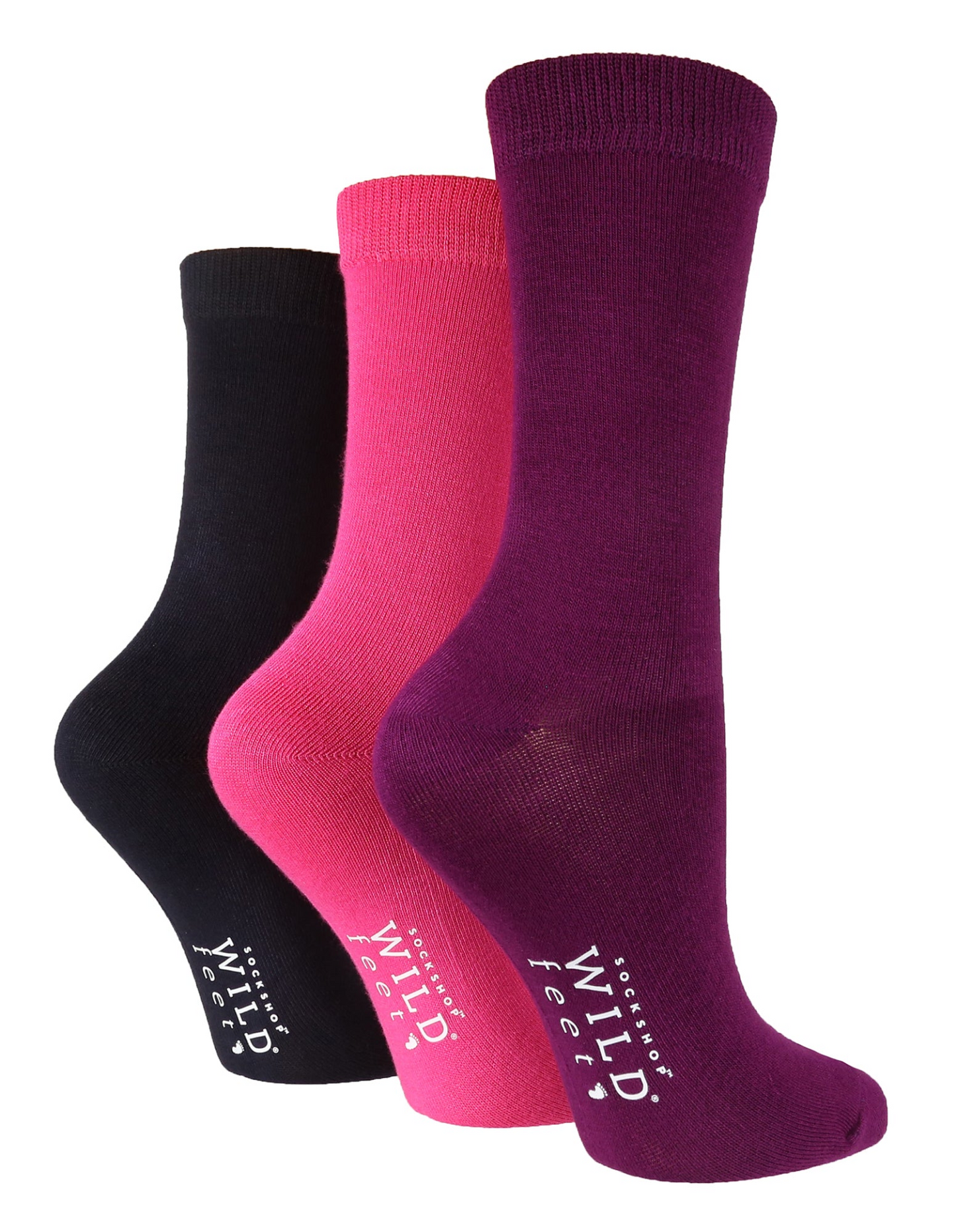 3 Pairs Ladies Bamboo Socks | Plain