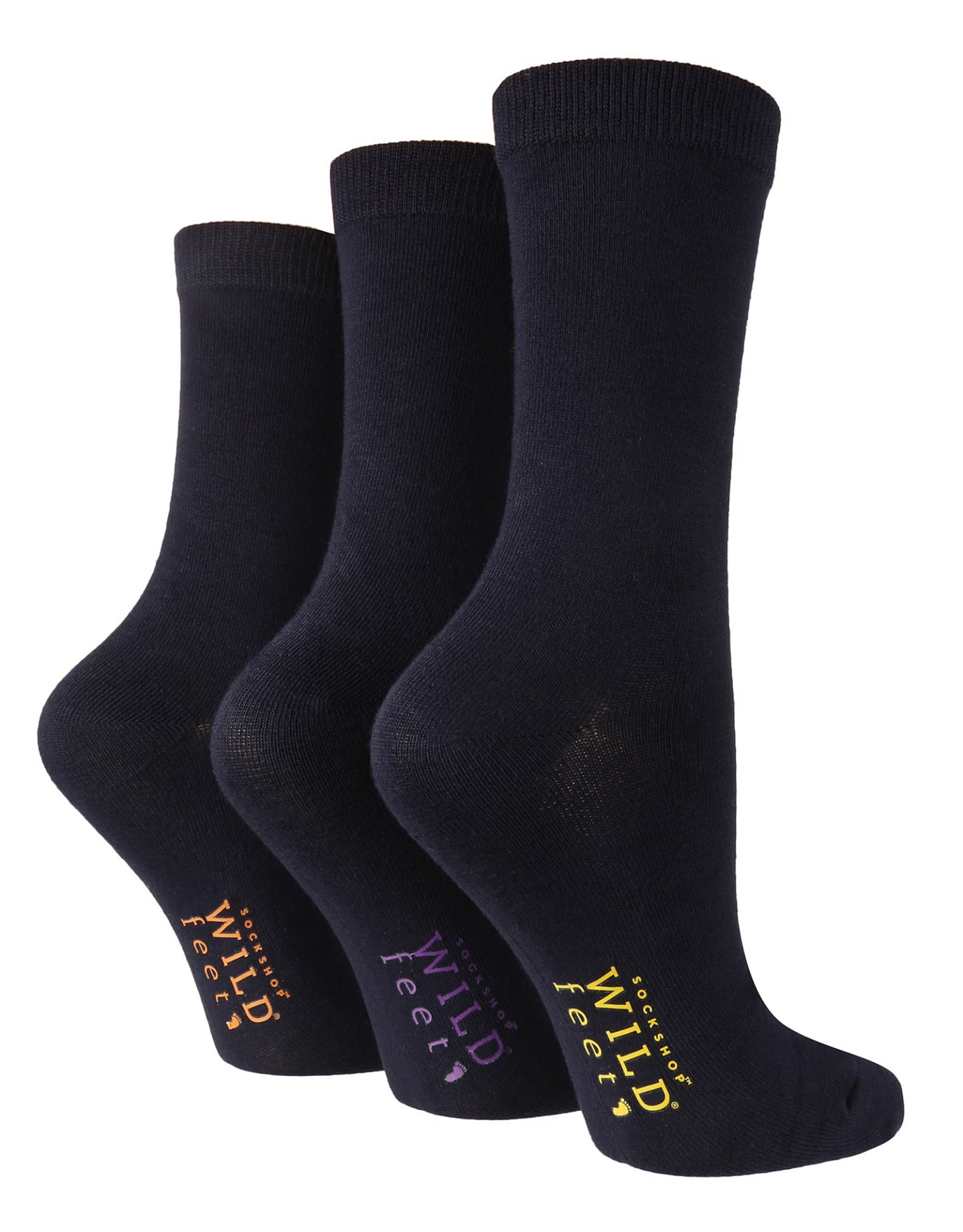 3 Pairs Ladies Bamboo Socks | Plain