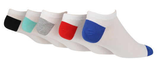 5 Pairs Mens Bamboo Ankle Socks | Heel Toe