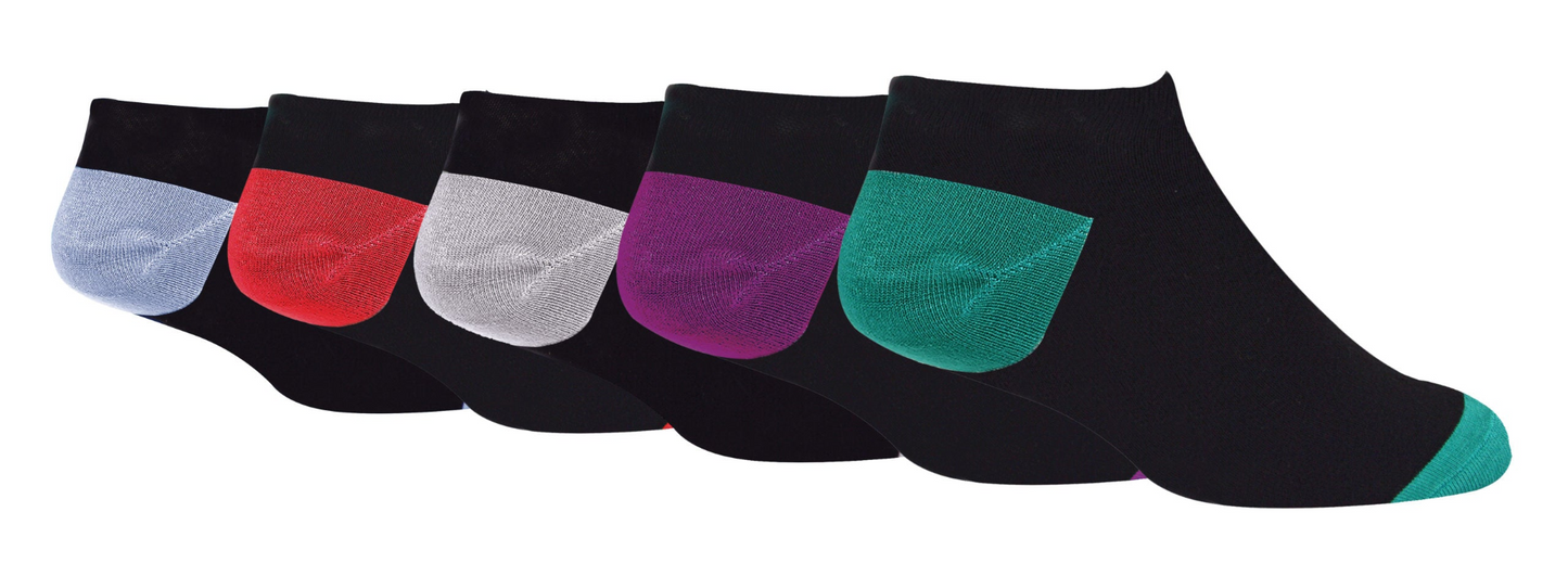 5 Pairs Mens Bamboo Ankle Socks | Heel Toe