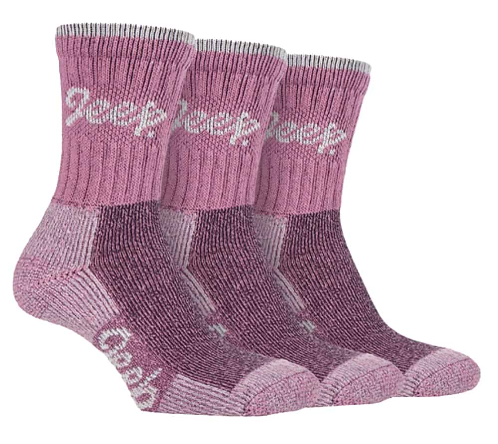 3 Pairs Ladies Cotton Walking Hiking Socks