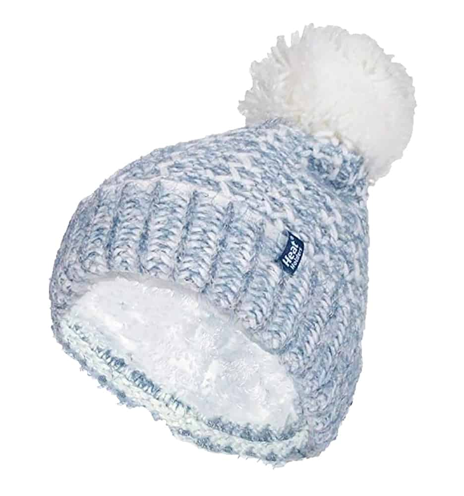 Ladies Fleece Lined Cuffed Winter Hat with Pom Pom