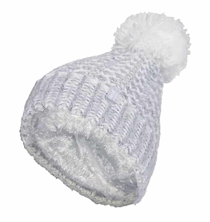 Ladies Fleece Lined Cuffed Winter Hat with Pom Pom