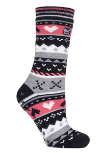 Ladies Fairisle Non Slip Thermal Slipper Socks