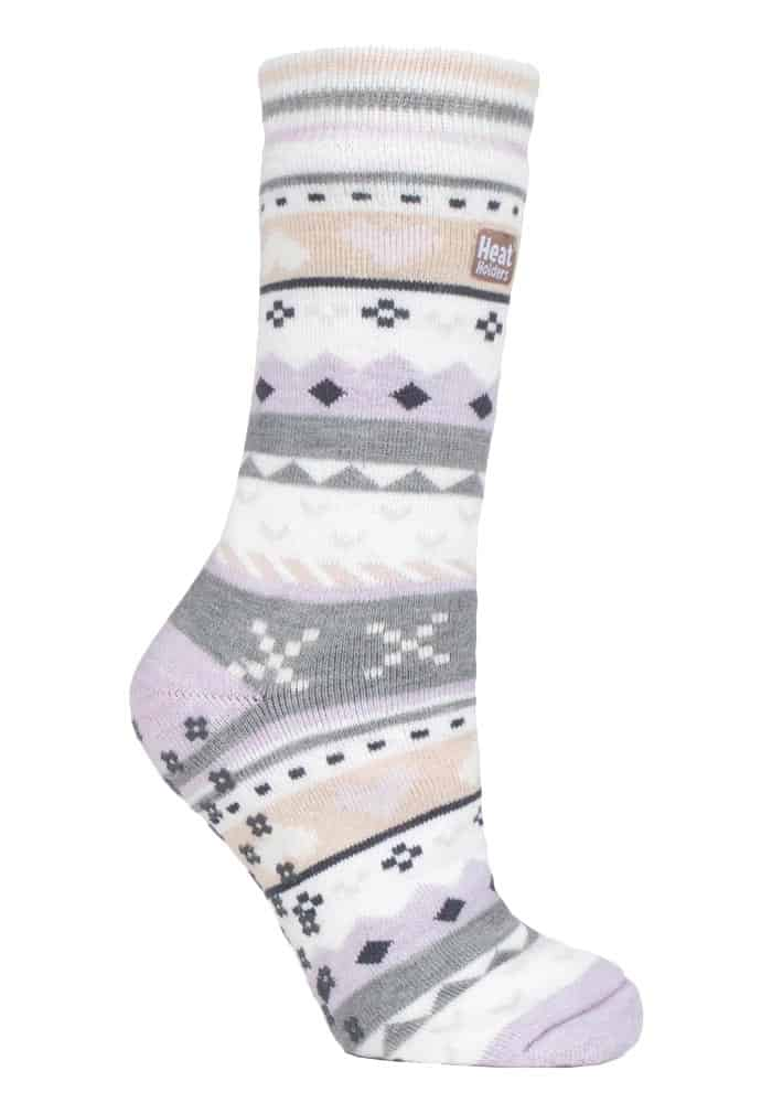 Ladies Fairisle Non Slip Thermal Slipper Socks