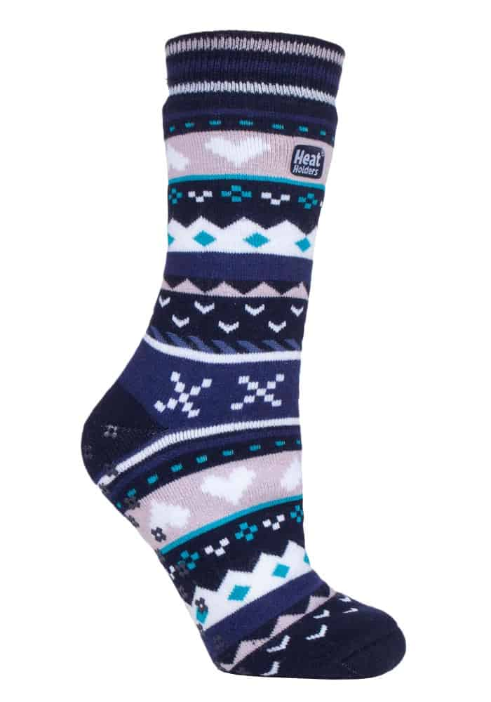 Ladies Fairisle Non Slip Thermal Slipper Socks