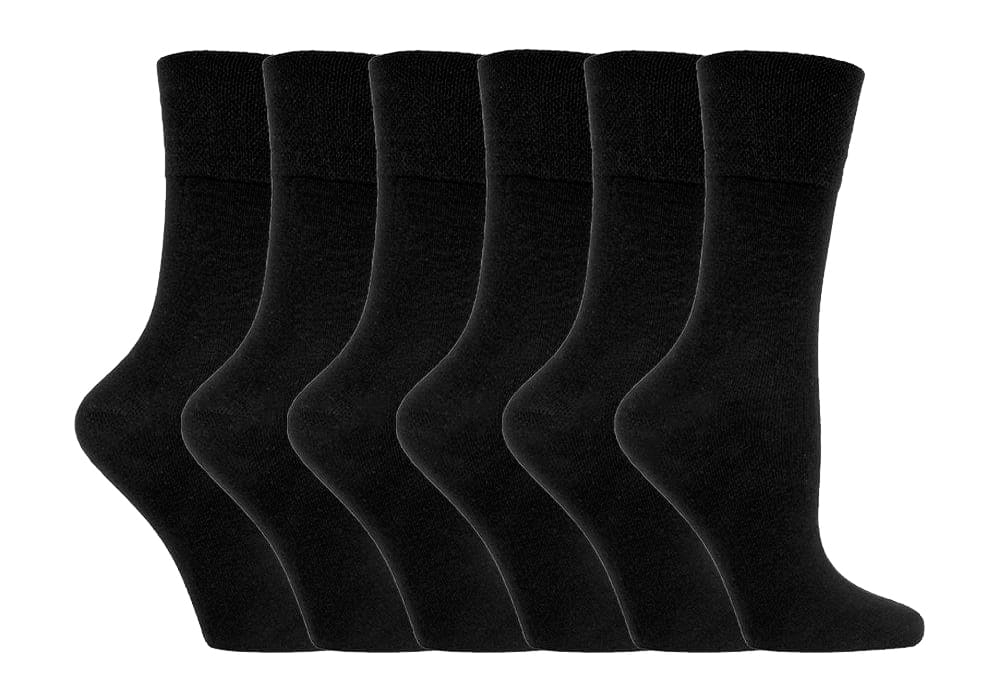 6 Pairs Ladies Cotton Non Elastic Diabetic Socks