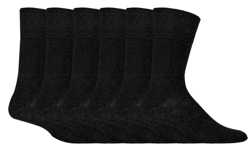 6 Pairs Mens Cotton Non Elastic Diabetic Socks