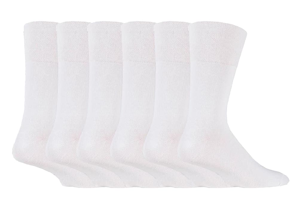 6 Pairs Mens Cotton Non Elastic Diabetic Socks