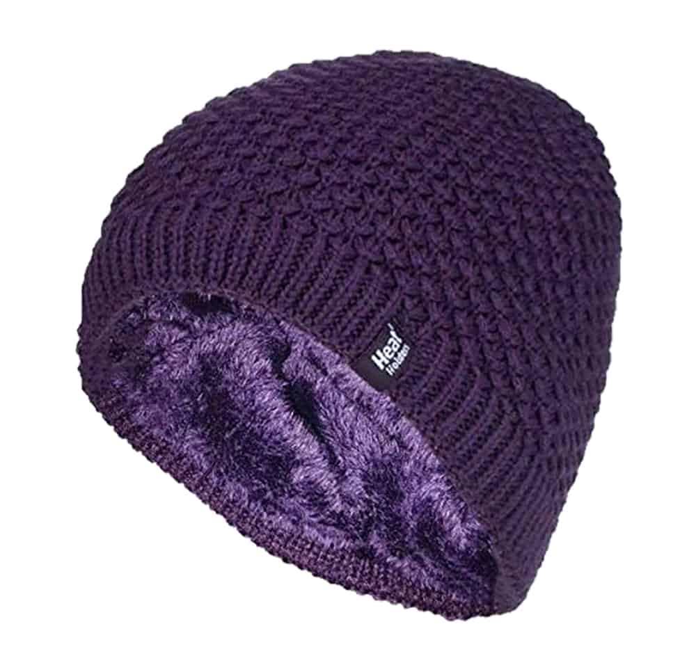 Ladies Knit Fleece Lined Thermal Beanie Hat