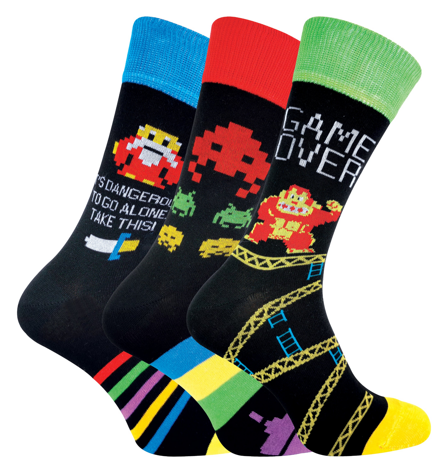 3 Pairs Mens Retro Gaming Novelty Video Game Socks