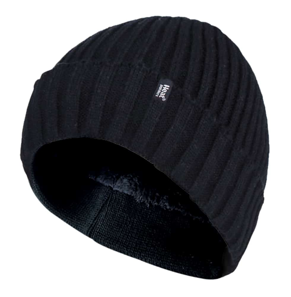 Mens Fleece Lined Thermal Cuffed Winter Beanie Hat