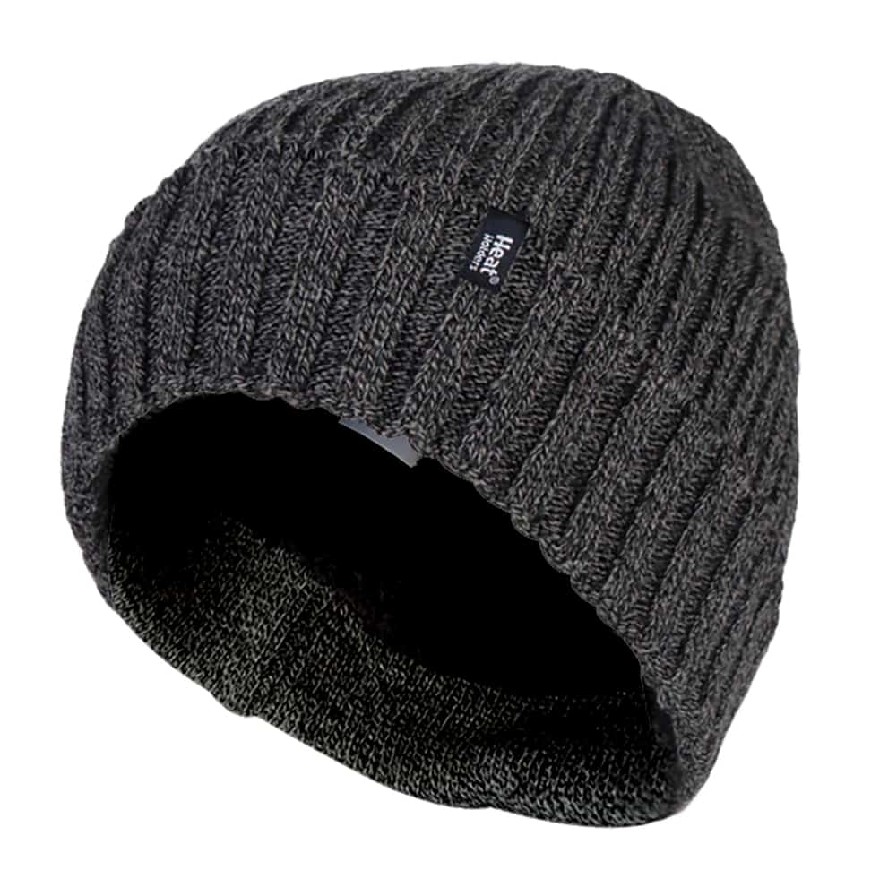 Mens Fleece Lined Thermal Cuffed Winter Beanie Hat