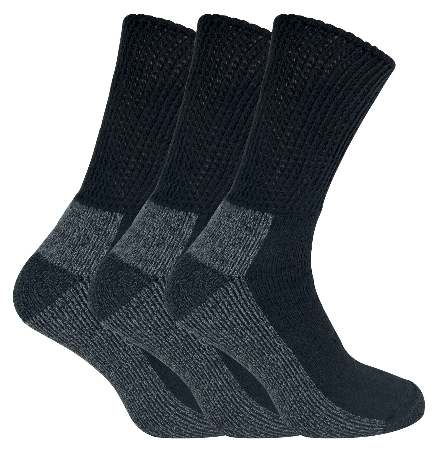 3 Pairs Mens Loose Top Cotton Diabetic Work Socks