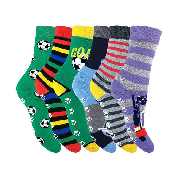 6 Pack Kids Thick Winter Thermal Slipper Socks