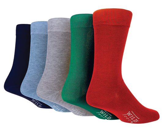 5 Pairs Mens Bamboo Socks | Plain