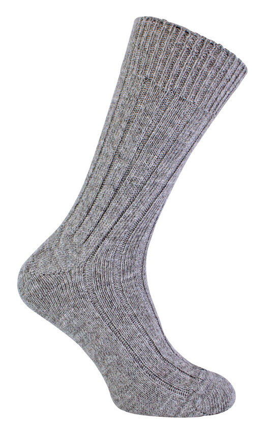 Luxury 90% Alpaca Wool Ribbed Bed Socks | Unisex