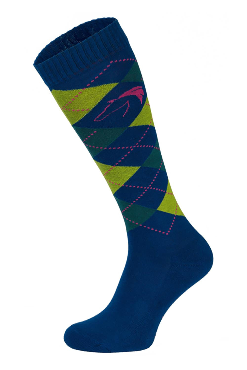 Ladies Argyle Design Equestrian Socks