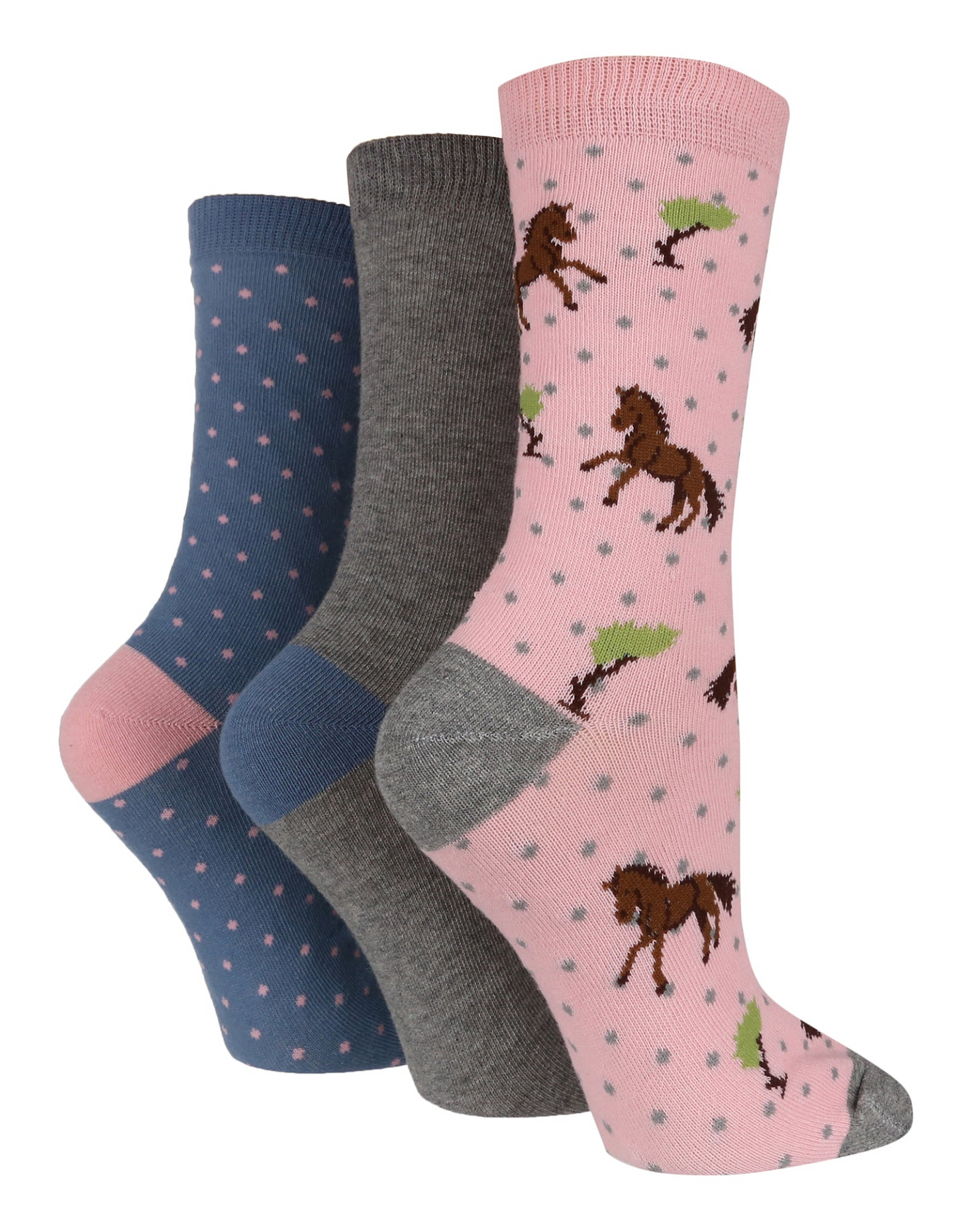 3 Pairs Ladies Cotton Socks | Animals