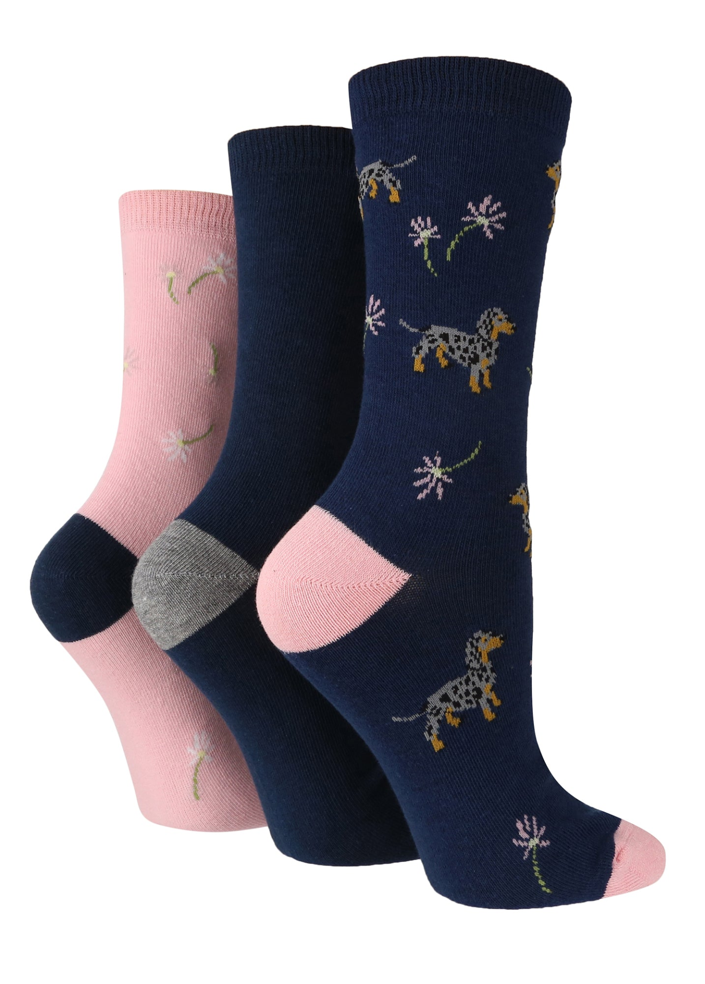 3 Pairs Ladies Cotton Socks | Animals